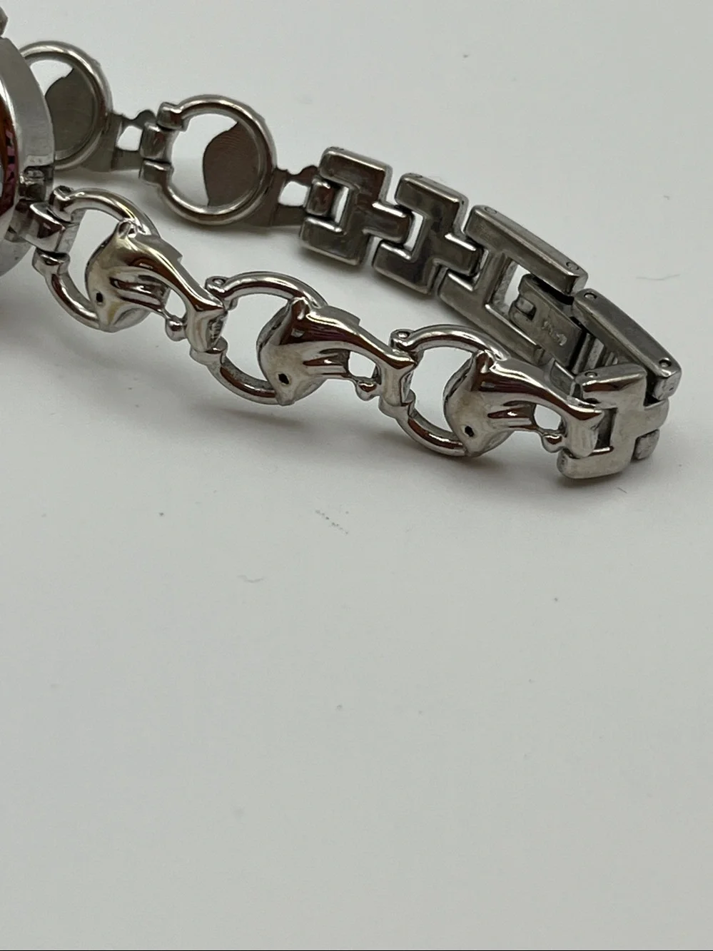 lei Silver Dolphin Link Watch with Blue Dial